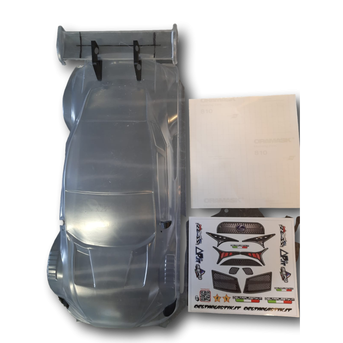 Carrozzeria Dtm In Lexan Trasparente 1/10 Completa Non Verniciata Passo 190 Con Adesivi E Supporti Alettone 2