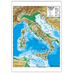 Cartina Italia Geografica A3 Fisica Politica 30x42 Plastificata Lucida Per Uso Scolastico 2 2