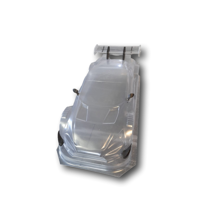 Carrozzeria Dtm In Lexan Trasparente 1/10 Base Non Verniciata Passo 190 Con Adesivi E Supporti Alettone 1