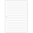 Ricambio Fogli per Musica A4 Pentagrammato, 50 Fogli, 4 Fori, 21x30 cm, Carta 80g FSC 1