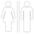 Simbolo Per Bagni Toilet Adesivo Classico 10cm Uomo Donna 1