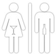 Simbolo Per Bagni Toilet Adesivo Drink 20cm Uomo Donna 1