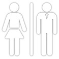 Simbolo Per Bagni Toilet Adesivo Elegant 10cm Uomo Donna 1