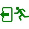 Adesivo Uscita Emergenza Verso Sinistra Di Colore Verde 1
