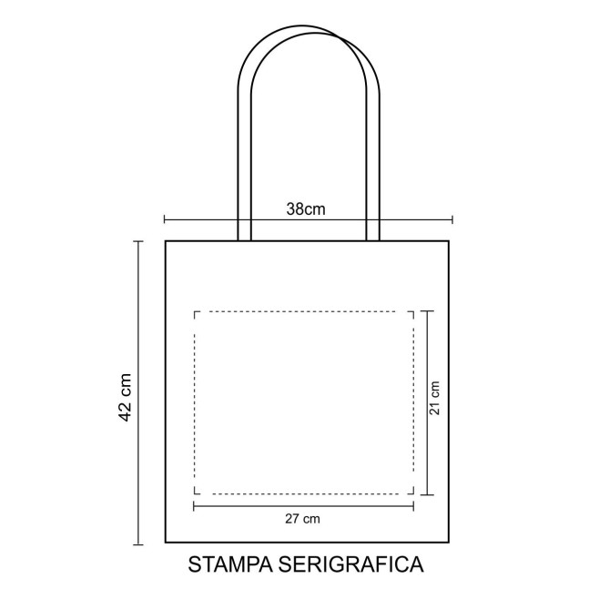 Borsa Shopping Tony In Cotone Naturale 50 Pezzi 38x42x10cm 2