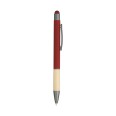 Penna A Sfera Con Touch Ecology 5 Pezzi Rosso Fusto In Rubber Morbido E Legno Sotto 1