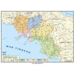 Cartina Regionale 21x30 Campania Geografica Fisica Politica Plastificata Lucida Per Uso Scolastico 1 2