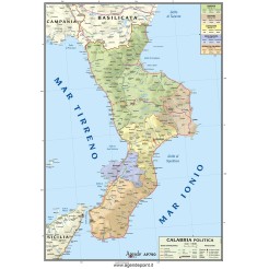 Cartina Regionale 21x30 Calabria Geografica Fisica Politica Plastificata Lucida Per Uso Scolastico 1 2