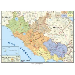 Cartina Regionale 21x30 Lazio Geografica Fisica Politica Plastificata Lucida Per Uso Scolastico 1 2