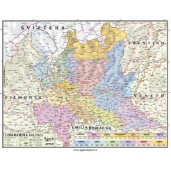 Cartina Regionale 21x30 Lombardia Geografica Fisica Politica Plastificata Lucida Per Uso Scolastico 1 2