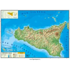 Cartina Regionale 21x30 Sicilia Geografica Fisica Politica Plastificata Lucida Per Uso Scolastico 2 2