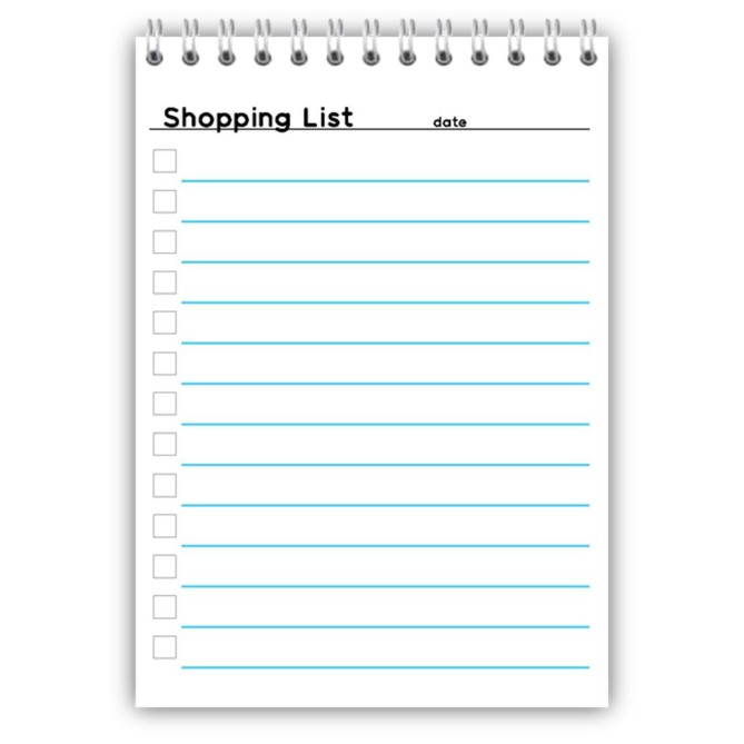 Taccuino Tascabile Shopping List Per La Lista Della Spesa 10x7cm 50 Fogli 2 Pezzi 1