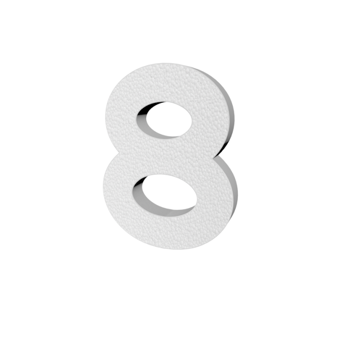 Numero In 3d In Polistirolo Tube 45cm Altezza 4cm Spessore Per Decorazioni Insegne E Scritte 9