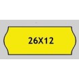 10 Rotoli Etichette Per Prezzatrice Made In Italy 26x12 Ad Onda Giallo 1.000 Etichette Per Rotolo Di Alta Qualità 1