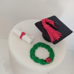 Kit Decorazione Per Torta Tema Laurea Larghezza 10cm Non Commestibile In Pasta Di Zucchero 1 2