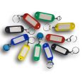 Portachiavi Con Targhetta Portanome 50 Pezzi Con Anello Girevole In Plastica Morbida In 5 Colori Assortiti 2