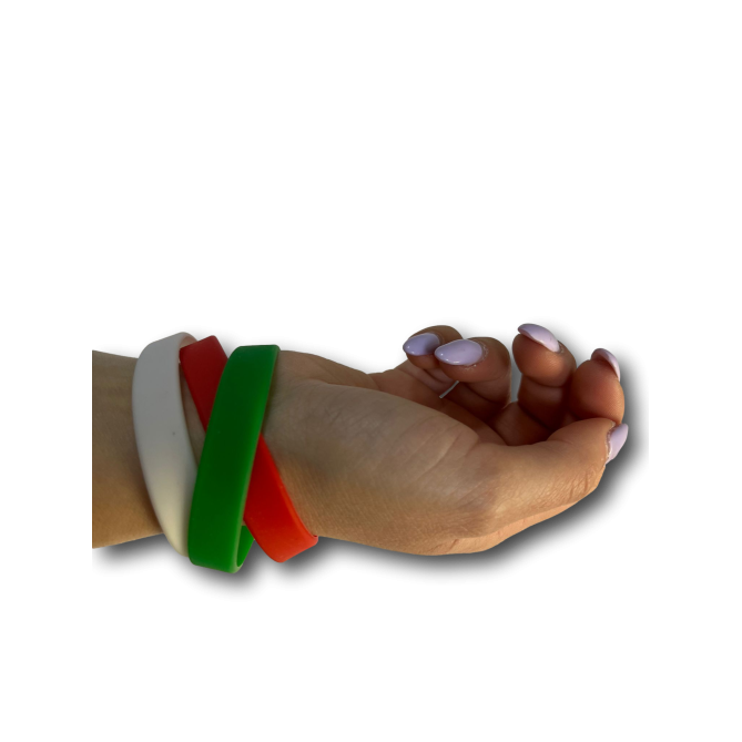 Bracciale Tricolore In Gomma Silicone 3 Pezzi 2