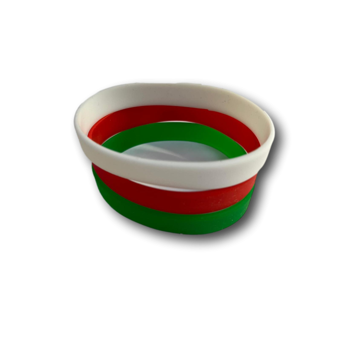 Bracciale Tricolore In Gomma Silicone 3 Pezzi 3