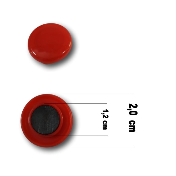 Bottoni Magnetici Rotondi 20 Mm (12 Pezzi) Scuola Ufficio In Plastica 1