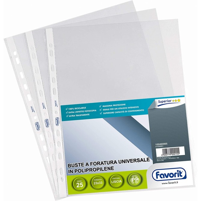 Buste A Foratura Universale 23x33 Medio Spessore Liscia 3