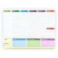 Planning da tavolo A3 perpetuo 7COLORS 43x31 BILINGUE (55 fogli) agenda da tavolo senza data 1