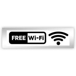 Targa Segnaletica Wi Fi Adesiva 150x50 Mm S. 3 Mm 1 2