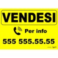 Cartello Vendesi Personalizzato Giallo 42x30 Plastificato Impermeabile 2