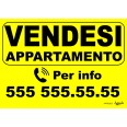 Cartello Vendesi Appartamento Personalizzato Giallo 42x30 Plastificato Impermeabile 2