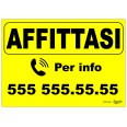 Cartello Affittasi Personalizzato Giallo 42x30 Plastificato Impermeabile 1