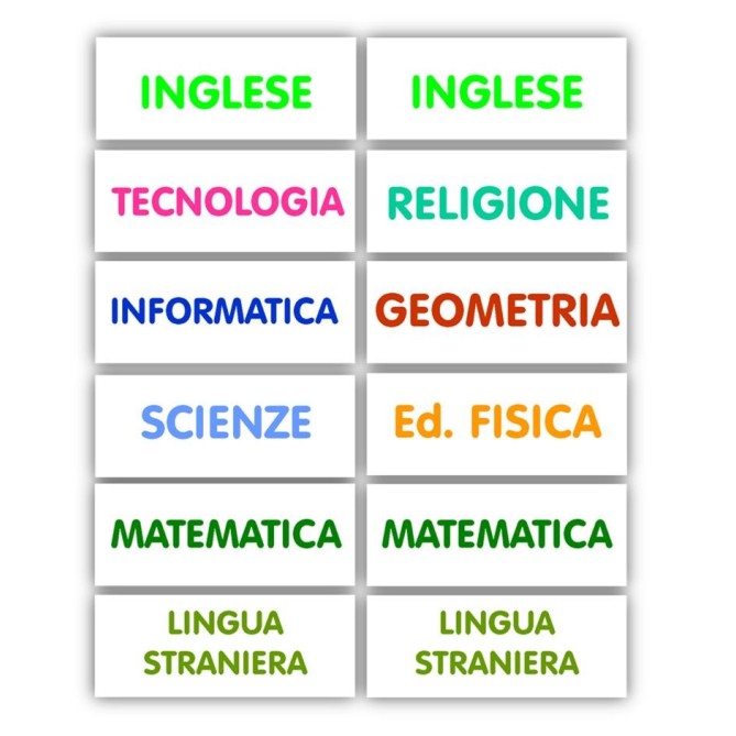 Etichette Adesive Scuola Colorate 56x22 Mm Materie Scolastiche 48 Etichette Per Libri Quaderni Materiale Didattico 3