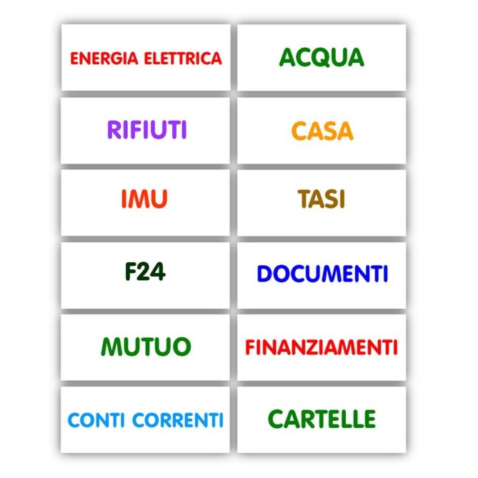 Etichette Adesive Ufficio E Casa Colorate 56x22 Mm 48 Etichette Per Carpette Fascicoli E Raccoglitori 2