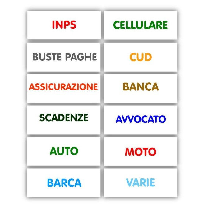 Etichette Adesive Ufficio E Casa Colorate 56x22 Mm 48 Etichette Per Carpette Fascicoli E Raccoglitori 3
