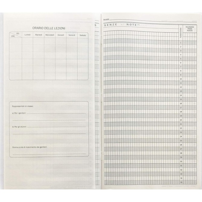 Registro Del Professore Per 3 Classe Utile Per Tutte Le Scuole 31x17 2
