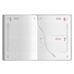 Agenda giornaliera 2026 poliestere 15x21cm A5 tasca porta penna rosso 2 2