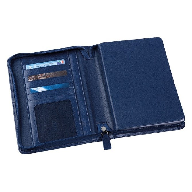 Agenda giornaliera 2026 similpelle chiusura zip 17x24cm tasca multilingua NERO 1