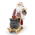 Babbo Natale David Su Slitta In Piedi Plastica E Ciniglia 1