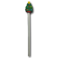 Matita Bianca in Legno con Gomma Albero di Natale - 5 Pz 1