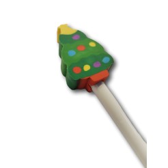 Matita Bianca in Legno con Gomma Albero di Natale - 5 Pz 1 2