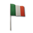 Bandierina Italia In Poliestere 20x14cm 10 Pz Con Asta In Plastica 1