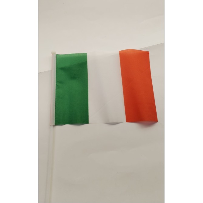 Bandierina Italia In Poliestere 20x14cm 10 Pz Con Asta In Plastica 2
