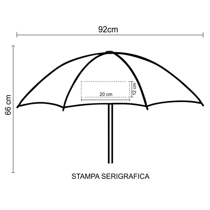 Ombrello Stadio Scatto Manuale Giallo/rosso Manico In Eva Senza Puntale 1