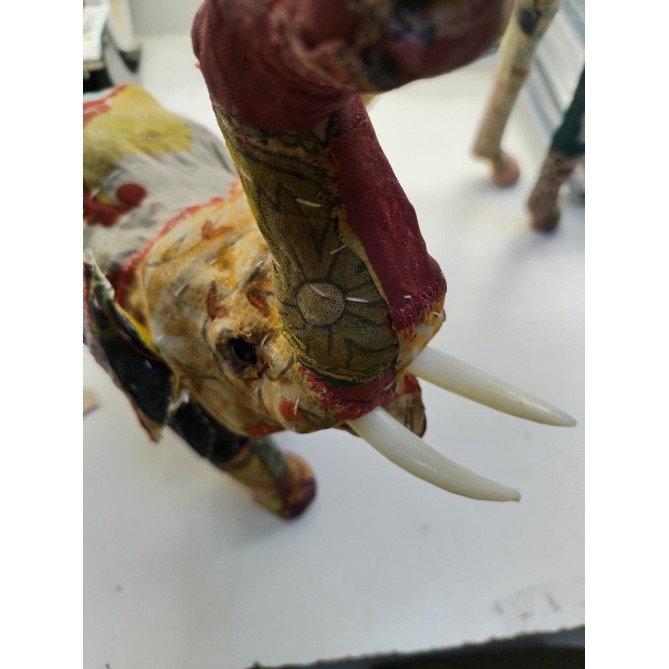 Animali Realizzati In Carta E Tessuti Riciclati Cervo H. 45cm 4