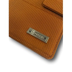 Agenda organizer tascabile VUOTA tessuto chiusura bottone 7x12cm tasca bronzo 3 2