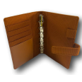 Agenda organizer tascabile VUOTA tessuto chiusura bottone 7x12cm tasca bronzo 2