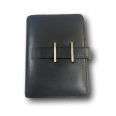 Agenda organizer tascabile VUOTA poliestere chiusura fibbia 7x12cm tasca nero 1