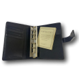 Agenda organizer tascabile VUOTA poliestere chiusura fibbia 7x12cm tasca nero 3