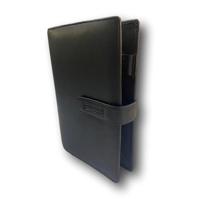 Agenda organizer tascabile VUOTA poliestere chiusura bottone 7x12cm tasca nero 3