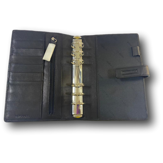 Agenda organizer tascabile VUOTA poliestere chiusura bottone 7x12cm tasca nero 4