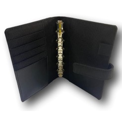 Agenda organizer tascabile VUOTA tessuto chiusura bottone 7x12cm tasca grigio 3 2