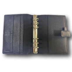 Agenda organizer tascabile VUOTA poliestere chiusura bottone 9,5x17cm tasca nero 2 2